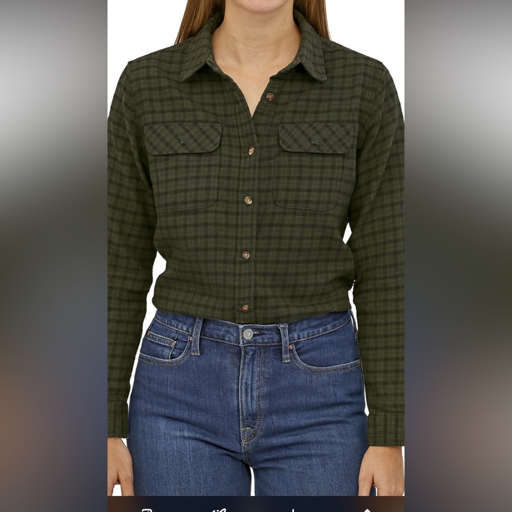 Patagonia organic cotton Dark Green Plaid Shirt